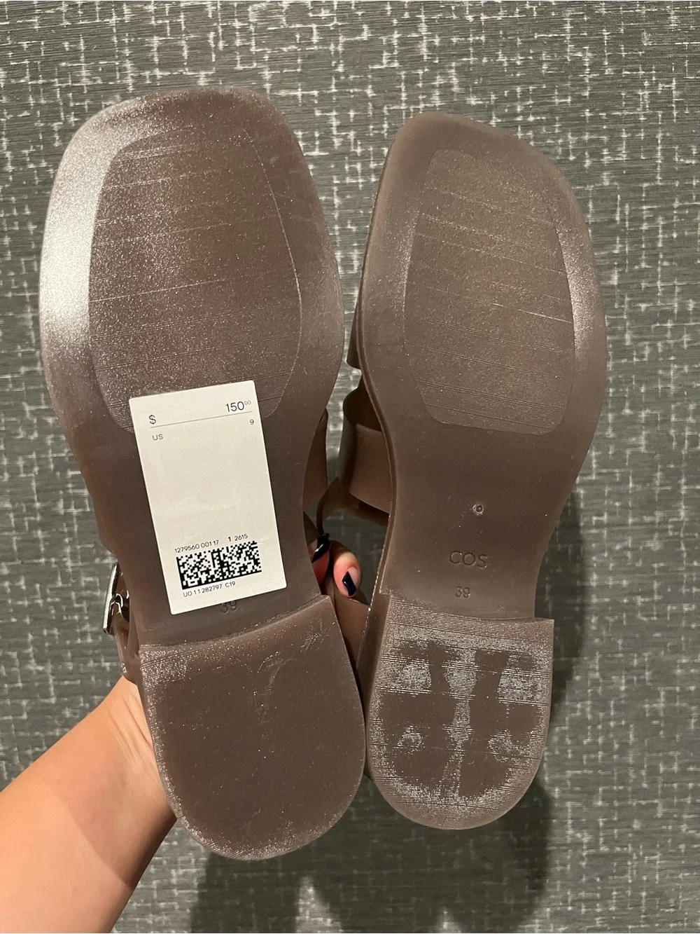 NIB COS JELLY FISHERMAN SANDALS Brown